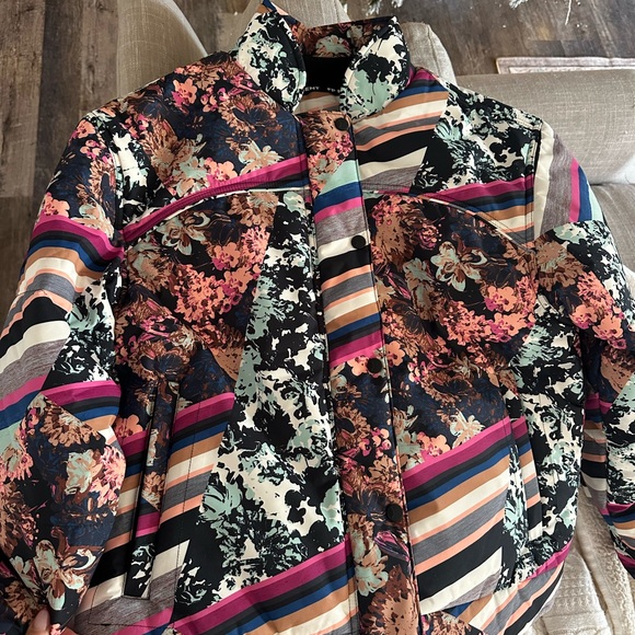 New with tags! FP Movement by Free People Multicolor Floral Stripe Snow jacket